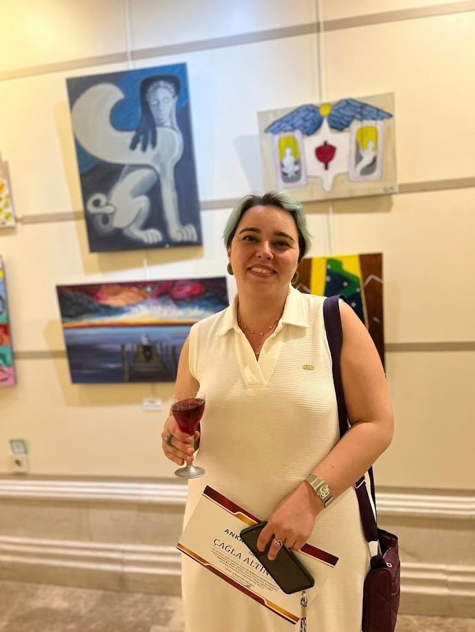 Çağla Çocuk at the Ankara Art Days exhibition, 2025